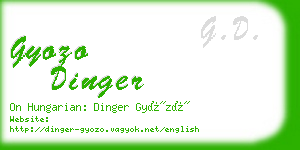 gyozo dinger business card